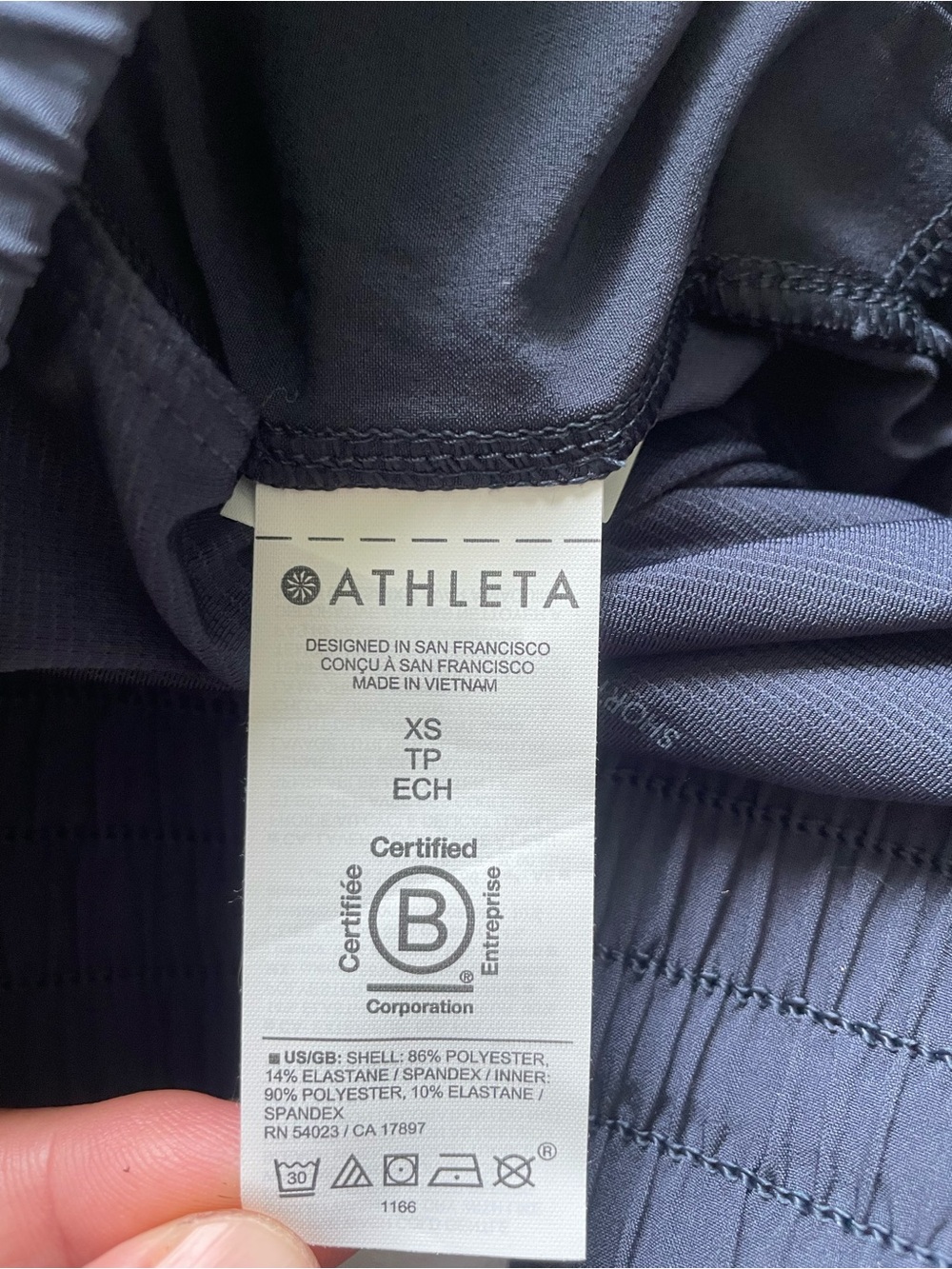 Athleta Navy Wide-Waistband Athletic Shorts - Picture 3 of 6